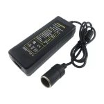Hálózati Szivargyújtós Átalakító Adapter, AC 230V, DC 12V/5A/60W, szivargyújtóra alakít, 2 méter, fekete