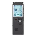 Quzu® Digitális Diktafon, MP3 lejátszó, zajcsökkentés, ABS ház, 8GB, fekete