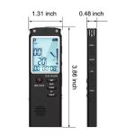 Quzu® Digitális Diktafon, MP3 lejátszó, zajcsökkentés, ABS ház, 8GB, fekete