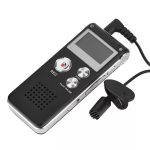 Digitális Diktafon, hangrögzítő, mp3/wma lejátszó, zajcsökkentés, 8 GB, fekete-ezüstszín
