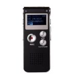 Digitális Diktafon, hangrögzítő, mp3/wma lejátszó, zajcsökkentés, 8 GB, fekete-ezüstszín