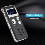 Digitális Diktafon, hangrögzítő, mp3/wma lejátszó, zajcsökkentés, 8 GB, fekete-ezüstszín