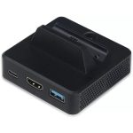 Videó Konvertáló Állomás/Töltő, TNS-1828 Nintendo Switch dokkoló, HDMI/USB-C/USB kimenetek, fekete