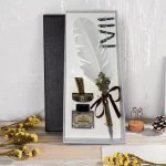 KHAT Vintage tollkészlet, tintatartó és toll tartóval, 5db fém toll hegy, fehér/arany színű