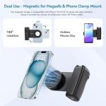Ulanzi® Telefon Stabilizátor, MagSafe funcióval, Bluetooth távirányítós, vakupapucs csatlakozó + 1/4" tripod csavarmenet, fekete