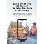 Csiptetős Dual Vezeték Nélküli Mikrofon, Okostelefonhoz, Omnidirekcionális, Wireless, USB-C/Lightning csatlakozó, fekete
