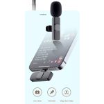 Csiptetős Dual Vezeték Nélküli Mikrofon, Okostelefonhoz, Omnidirekcionális, Wireless, USB-C/Lightning csatlakozó, fekete