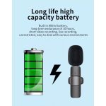 Csiptetős Dual Vezeték Nélküli Mikrofon, Okostelefonhoz, Omnidirekcionális, Wireless, USB-C/Lightning csatlakozó, fekete