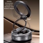 Univerzális autós telefontartó, MagSafe kompatibilis, vákuumos tapadókoronggal, műszerfalra, 360°-ban forgatható, szürke