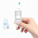 Univerzális GaN hálózati töltő adapter, 50w gyorstöltés, 2 port, QC 3.0/PD/USB, túlterhelés elleni védelem, fehér