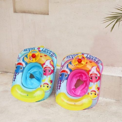Felfújható beülõs úszógumi,baby shark mintàval ,rózsaszín 