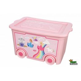 Tárolódoboz kerékkel gyerek mintás 55L 41x61x34cm