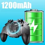 Kontroller joystick, PUBG kompatibilis, beépített hűtőventilátor, 1200mAh akku, iPhone és Android telefonokhoz, fekete