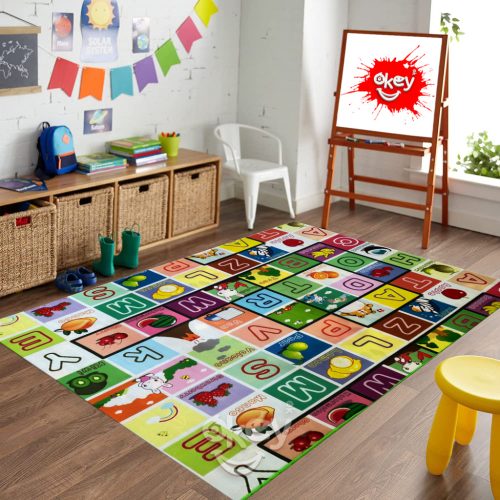 Kétoldalas Játszószőnyeg 180x200 cm (Strand és ABC minta)