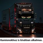 Dinamikus RGB "Ördögszemek" Autós LED Hangulatvilágítás – 11 Fényeffekt, Kétoldalú Ragasztós Rögzítés, 4m USB Kábel, piros/sárga/kék