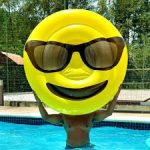 Úszógumi Emoji mintás (mosoly, szív, napszemcsi) 150cmx30cm