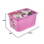 Tároló doboz tetővel 45L Minnie Mouse pink áttetsző