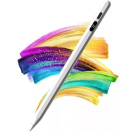   Univerzális Érintő Ceruza, Android/iPhone kompatibilis, telefon/tablet, tölthető, LCD akku szint kijelző, kapacitív hegy, fehér