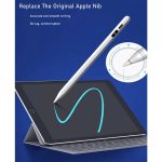 Univerzális Érintő Ceruza, Android/iPhone kompatibilis, telefon/tablet, tölthető, LCD akku szint kijelző, kapacitív hegy, fehér