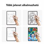 Univerzális Érintő Ceruza, Android/iPhone kompatibilis, telefon/tablet, tölthető, LCD akku szint kijelző, kapacitív hegy, fehér