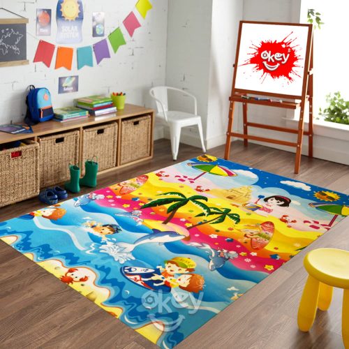 Kétoldalas Játszószőnyeg 180x200 cm (Strand és farm minta)