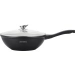 Royalty Line 28cm és 32cm márvány bevonatú wok + üvegfedél