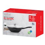 Royalty Line 28cm és 32cm márvány bevonatú wok + üvegfedél